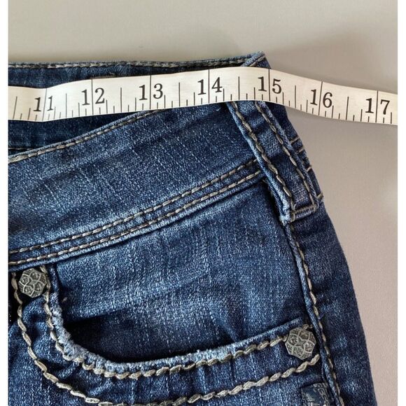 Silver Suki Surplus Jeans Flap Pocket Bootcut Women Sz 30 Mid Rise Embroidered - Picture 12 of 14